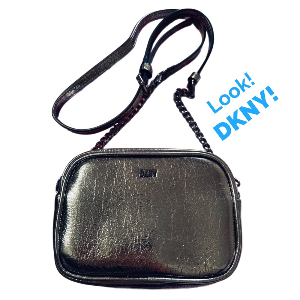 DKNY Metallic Silver Crossbody Bag
